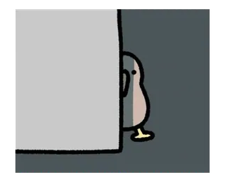 🥝 4a2c8395 animal, pájaro, mirando, dibujos animados, lindo telegram sticker