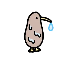 😪 62642f83 kiwi, pájaro, animal, lindo, agua telegram sticker