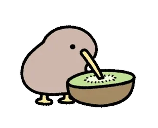 🥝 cb598d48 Kiwi (ave), Fruta, Dibujos animados, Pájaro, Animal, Kawaii telegram sticker