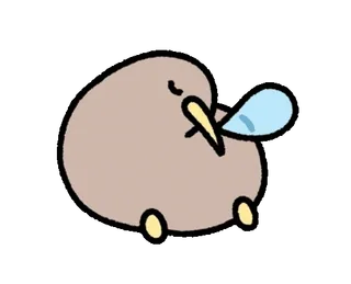 😪 dd88c071 kiwi, pájaro, lindo, animal, dibujos animados, dormilón telegram sticker