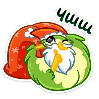 🤫 36a82880 Yumm lucu, kartun, lezat, santa, tahun baru, natal telegram sticker