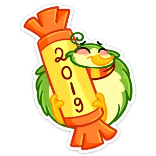 ☺️ a154c267 2019 burung, permen, tahun baru, 2019, meriah telegram sticker