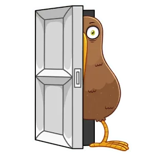 👀 afdfffe2 Kiwi, Chim, Cửa, Phim hoạt hình, Động vật telegram sticker