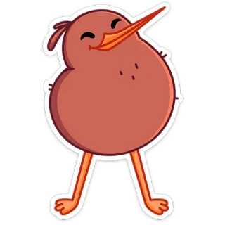 ☺️ e744678b uccello, kiwi, animale, cartone, carino, ballare whatsapp sticker