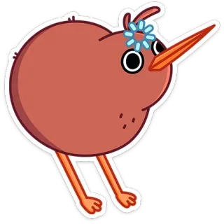 🫥 e4fc9c25 oiseau, kiwi, animal, mignon, dessin animé telegram sticker