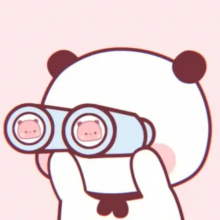 🐼 b8f4a354 熊猫, 熊, 可爱, 双筒望远镜, 看着, 动物 telegram sticker