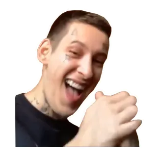 👏 df6d969d personne, rire, heureux, tatouages, homme whatsapp sticker