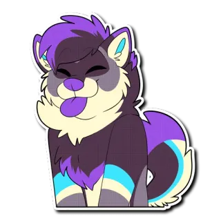 😛 1e997ee8 anjing, kartun, ungu, binatang, lucu, berbulu telegram sticker