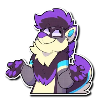 🤷‍♂️ 41b92459 Furry, Mengangkat bahu, Binatang, Kartun telegram sticker
