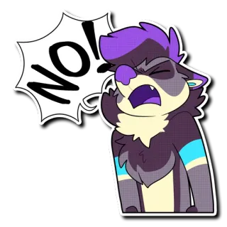 😡 4823b8c6 NO! Kartun, Serigala, Tidak, Seru, Furry telegram sticker