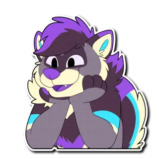 🙂 55a3db9b Furry, Kartun, Karakter, Binatang, Lucu, Ungu, Sigung telegram sticker