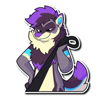 🐶 5890c783 antropomorfik, rakun, kartun, furry, binatang, karakter telegram sticker