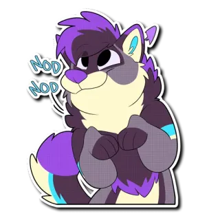 😀 70e18c99 NOD NOD Furry, Binatang, Mengangguk, Stiker, Kartun telegram sticker