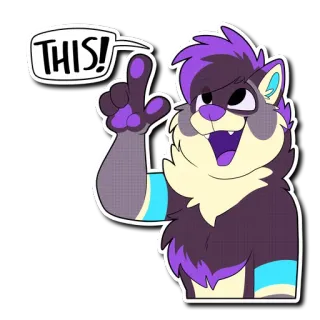 👍 8acdb9c6 THIS! Furry, Binatang, Menunjuk, Balon ucapan telegram sticker