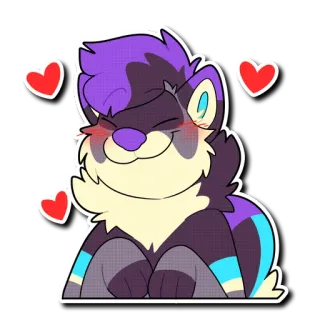 😋 96c71b07 musang, kartun, binatang, imut, cinta, hati telegram sticker