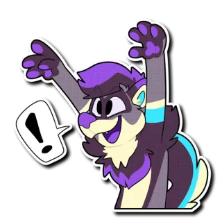 😆 9ea62f86 ! seru, musang, kartun, karakter, imut telegram sticker