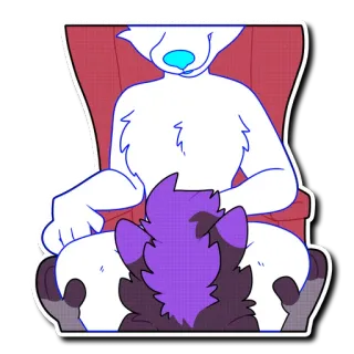 🍆 9f0571b7 Furry, Kursi, Duduk, Kartun, Binatang telegram sticker