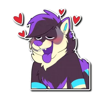😩 9f36b815 Furry, Cinta, Hati, Kartun, Antropomorfik, Binatang telegram sticker