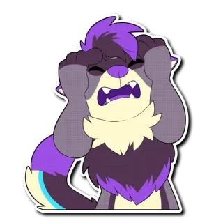 😖 a037831f Kartun, Sedih, Khawatir, Tertekan, Frustrasi, Antropomorfik, Binatang, Furry telegram sticker