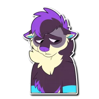 😔 b3d74e44 Furry, Binatang, Lucu, Sedih, Ungu, Karakter telegram sticker