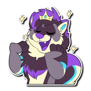 ✨ b5937ebf furry, binatang, mahkota, imut, kartun, stiker telegram sticker