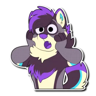 😮 c4024914 Furry, Kartun, Terkejut, Kaget, Binatang, Stiker telegram sticker