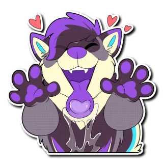 😛 c94301e3 Furry, Binatang, Kartun, Hati, Senang telegram sticker