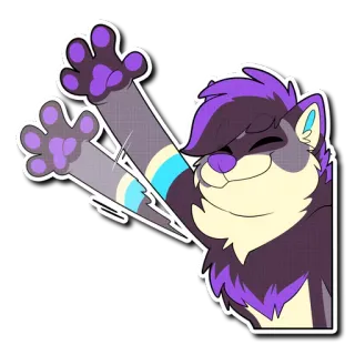 👋 d7af9dd4 Furry, Antropomorfik, Serigala, Kartun, Hewan, Melambai, Senang telegram sticker