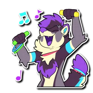 🎉 d940baa3 Furry, Kartun, Pesta, Rave, Tarian, Binatang telegram sticker
