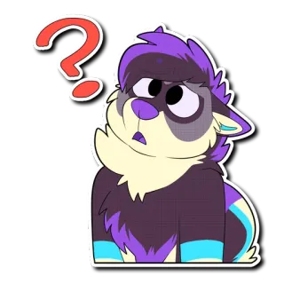 🤨 e6041443 pertanyaan, furry, khawatir, lucu, kartun telegram sticker