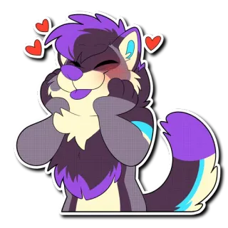 😄 e6d0568e Furry, Berang-berang, Kartun, Lucu, Hati telegram sticker