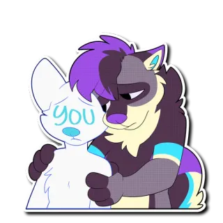 😨 ea0d4969 you Furry, Kartun, Sedih, Peluk, Antropomorfik telegram sticker