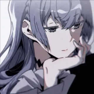 😒 395cc3e0 アニメ, 女の子, モノクロ, ポートレート whatsapp sticker