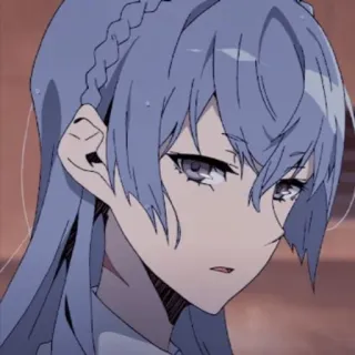 😶 43d4aec1 アニメ, 女の子, 青髪, キャラクター, イラスト, 漫画 whatsapp sticker