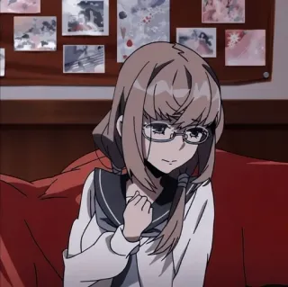 🥺 97fcf45d アニメ, 女の子, 眼鏡, 制服 whatsapp sticker