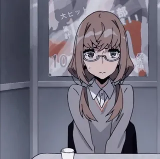 🥺 c9e179e7 アニメ, 女の子, メガネ, キャラクター whatsapp sticker