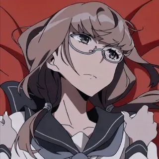 😳 d7d28808 アニメ, 女の子, 眼鏡, 制服, 漫画 whatsapp sticker