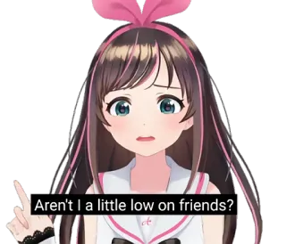 😞 2b73a3e9 Kizuna AI Aren't I a little low on friends? คิซูน่าไอ, อนิเมะ, ยูทูปเบอร์เสมือนจริง, เศร้า, เพื่อนน้อย, VTuber telegram sticker