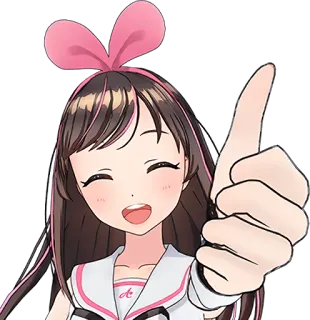 👍 103af036 Kizuna AI anime, vtuber, kizuna ai, virtueller YouTuber, süß, lächelnd whatsapp sticker