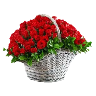 🌺 a87a0c94 mawar, bunga, keranjang, merah, buket, rangkaian bunga telegram sticker