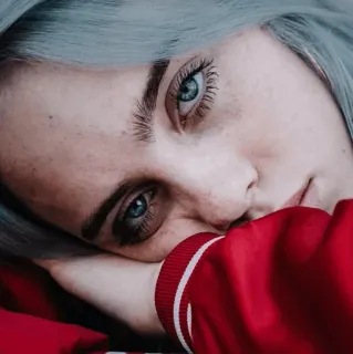 😐 17ace13e Billie Eilish Billie Eilish, piosenkarka, gwiazda pop, celebrytka, muzyka, portret telegram sticker