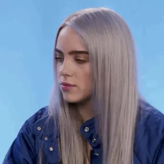 😐 7cc23d95 Billie Eilish Billie Eilish, piosenkarka, celebrytka, portret, osoba telegram sticker