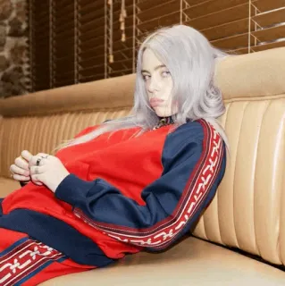 😒 b80b7463 Billie Eilish Billie Eilish, piosenkarka, muzyk, celebrytka, portret telegram sticker