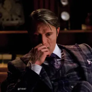 🗿 11e6c3d5 Hannibal Lecter Hannibal hannibal, mads mikkelsen, hannibal lecter, serie, charakter, kannibale, elegant, anzug telegram sticker