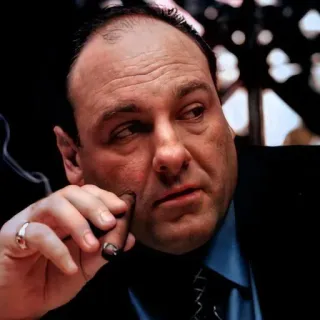 🗿 8884431b Tony Soprano The Sopranos Tony Soprano, Die Sopranos, Mob Boss, Zigarre, Fernsehen, Kriminalität telegram sticker