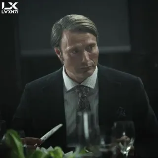 🗿 bafbd605 Hannibal Lecter Hannibal Hannibal Lecter, Mads Mikkelsen, Fernsehserie, Anzug, Abendessen, elegant, Charakter telegram sticker