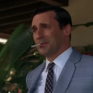 🗿 be0ce383 Don Draper Mad Men Rauchen, Zigarette, Mann, Anzug, TV-Serie, Don Draper, Erwachsener telegram sticker