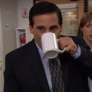 🗿 f4c4a11a Michael Scott The Office michael scott, the office, kaffee, tasse, trinken telegram sticker
