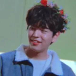 🐱 6b613fd9 Porträt, Person, Mann, Blumenkranz, Casual, Fröhlich whatsapp sticker