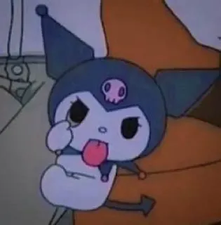 🧦 003e9184 Kuromi kuromi, middelvinger, cartoon, personage, anime, kawaii telegram sticker